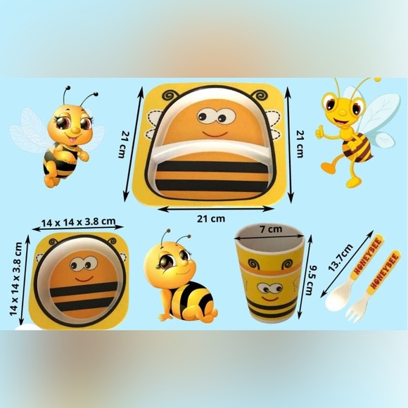 3/$20 Bamboo Ware Kids Dinnerwear Bumblebee Design, Eco-Friendly,Dishwasher safe - Picture 3 of 14
